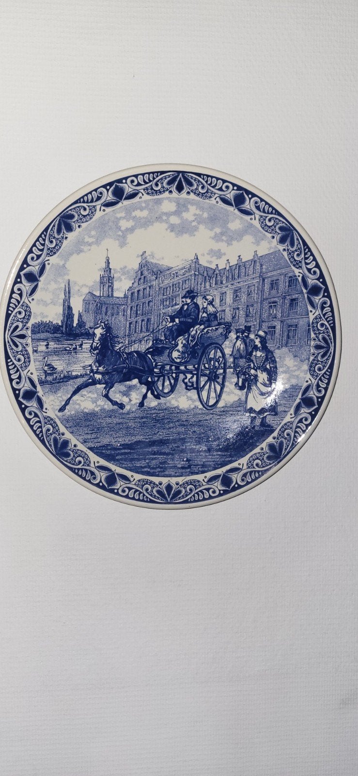 Delfts Blauw wandbord Chemkefa - Stadsgezicht Groningen, Antiek en Kunst, Ophalen
