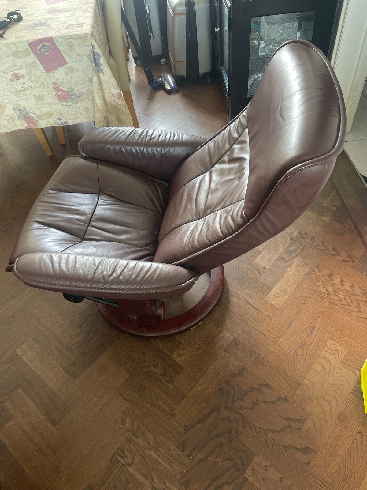 Set van 2 Ekornes Stressless  lederen relaxfauteuils M/V, Ophalen, 100 tot 125 cm, Leer, Zo goed als nieuw
