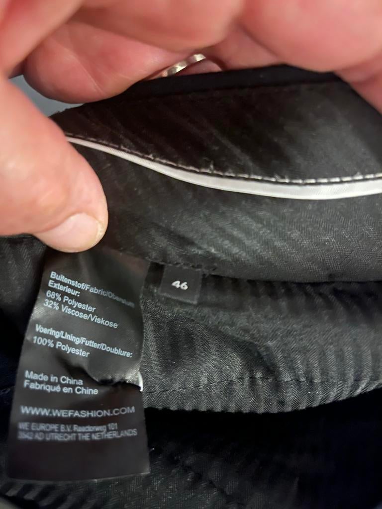 Heren pak 2-delig zwart - Colbert en broek maat 46 (S), Kleding | Heren, Kostuums en Colberts, Ophalen of Verzenden, Zo goed als nieuw