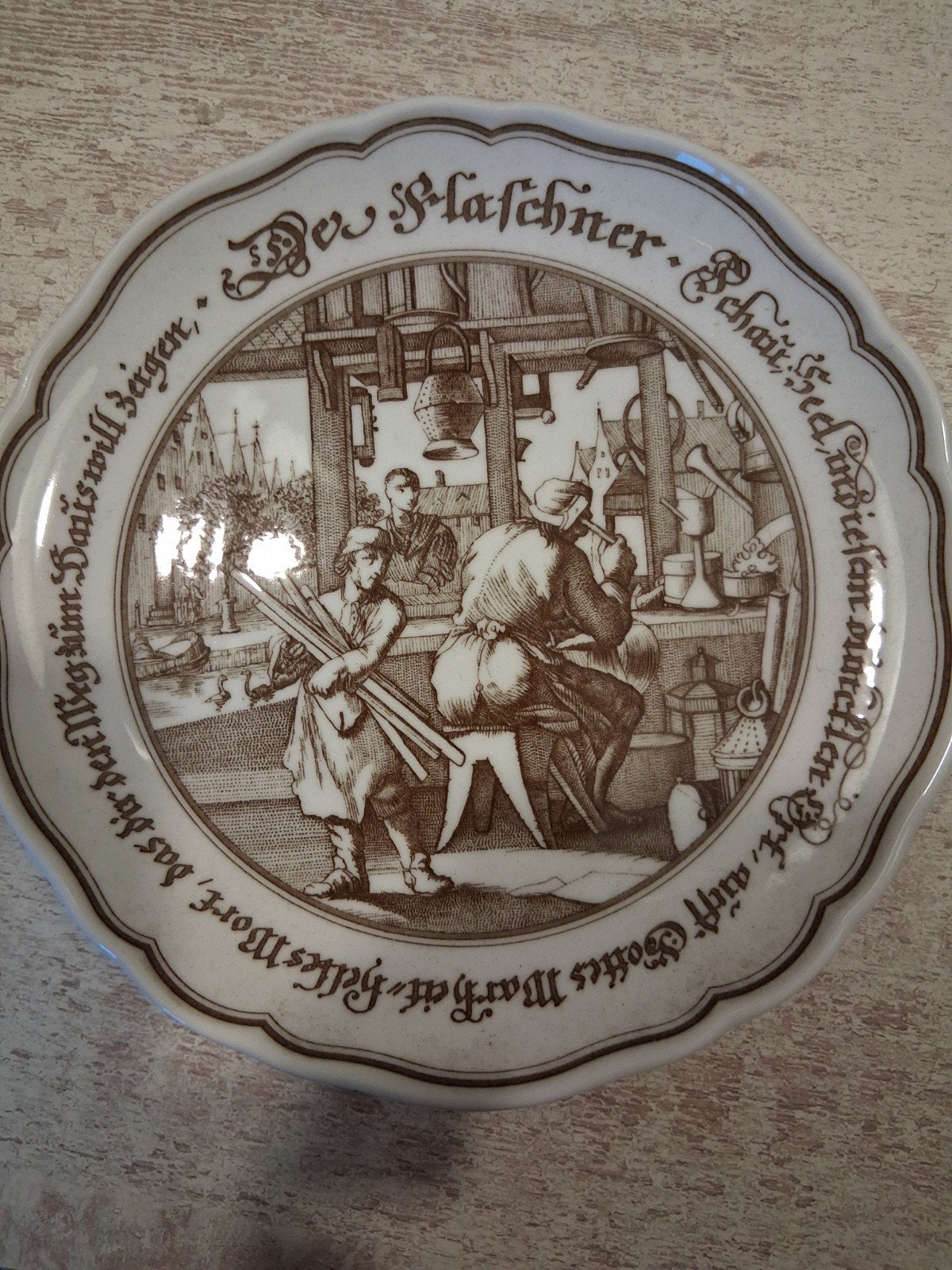 Antiek Hutschenreuther Pieroth Wandbord - De Kuiper, Ophalen