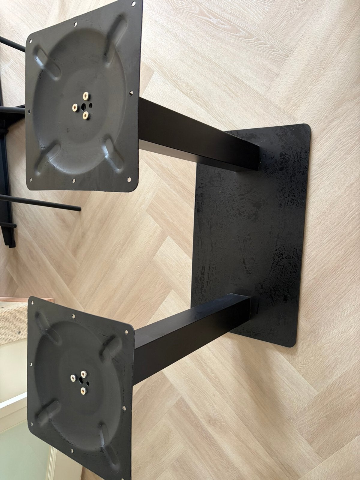 Zwart metalen tafelpoot 80x40, Ophalen, Zo goed als nieuw, Rechthoekig, 50 tot 100 cm