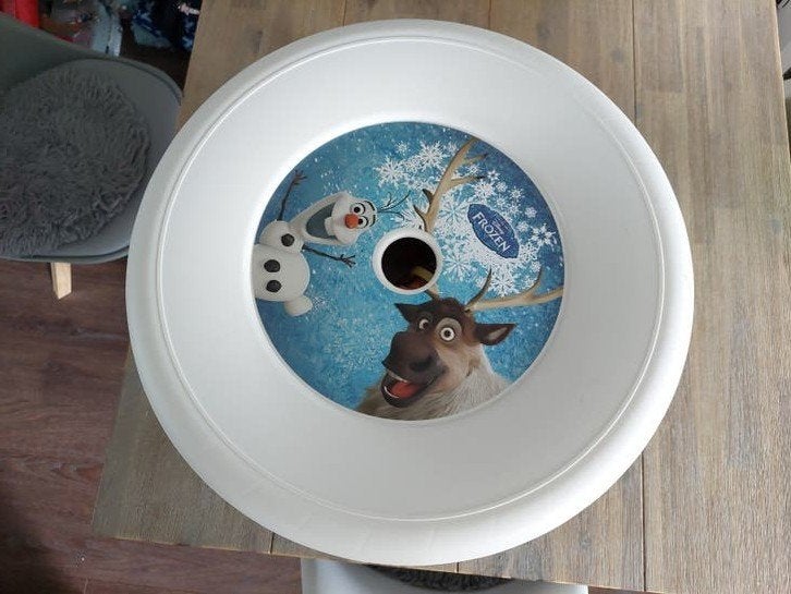 Curver Disney Frozen Anna Elsa opberg ton, Ophalen, Zo goed als nieuw, Opbergmeubel, Met deksel