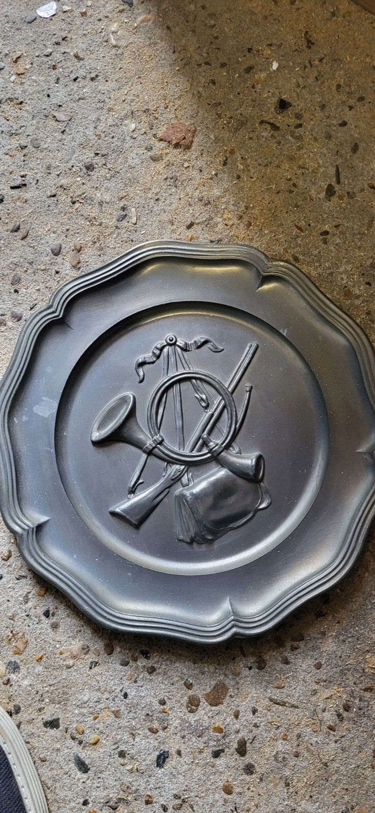 Set van 2 antieke tinnen wandborden - Jachttaferelen, Ophalen of Verzenden