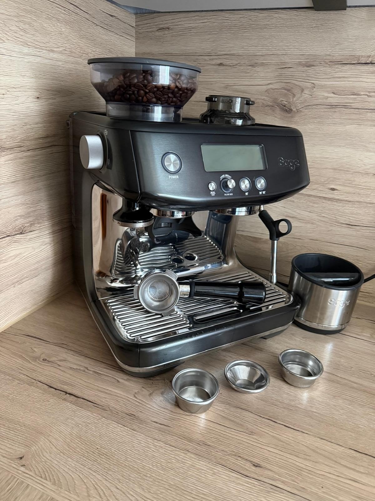 Sage Barista Pro SES878 - als nieuw, Espresso apparaat, Zo goed als nieuw, 2 tot 4 kopjes, Afneembaar waterreservoir