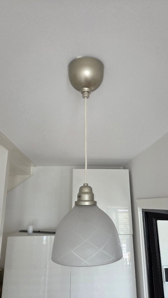 Glazen hanglamp, matglas (E27 fitting), Gebruikt, Glas, Modern, E27 (groot)
