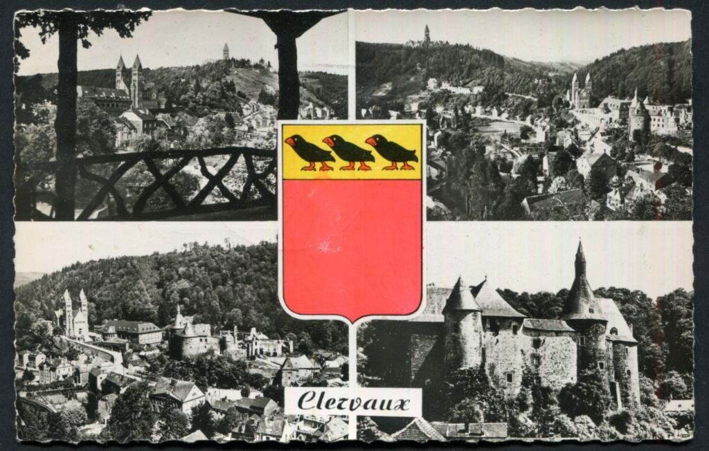 Clervaux , Panorama 21-8-1952 mit stamp, Ophalen of Verzenden, 1940 tot 1960, Gelopen, Overig Europa