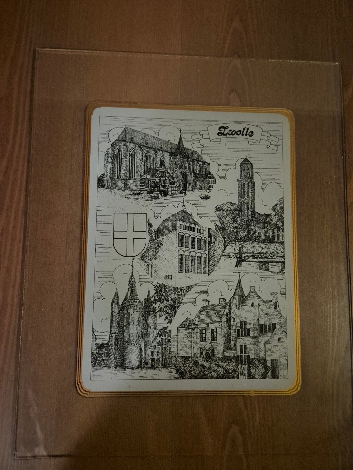 Vintage Prent Zwolle - Historische Gebouwen, Ophalen, Gebruikt, Gebouw, Voor 1940