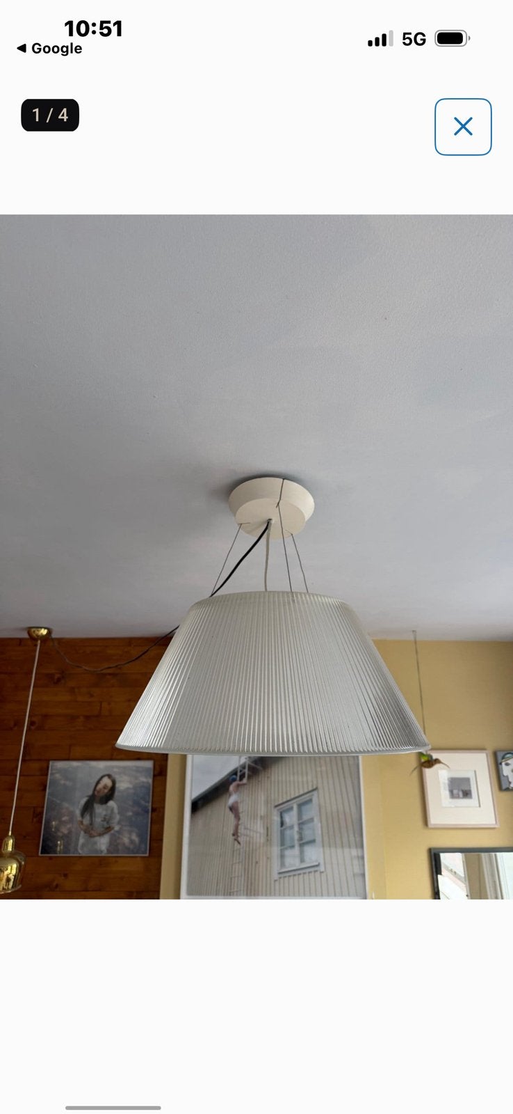 Flos Romeo Moon S2 hanglamp Philippe Starck (1998), Ophalen of Verzenden, Gebruikt, Glas