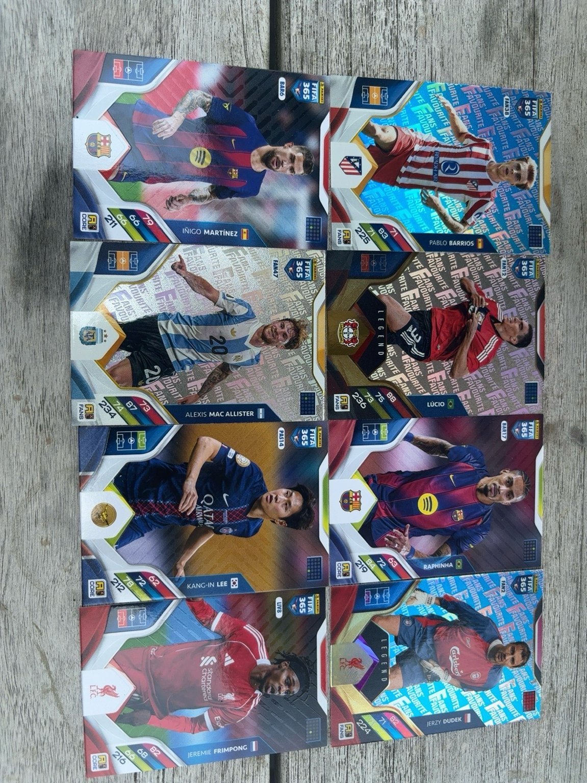 Panini FIFA 365 kaarten lot 8 stuks, Verzenden, Zo goed als nieuw, Buitenlandse clubs, Spelerskaart