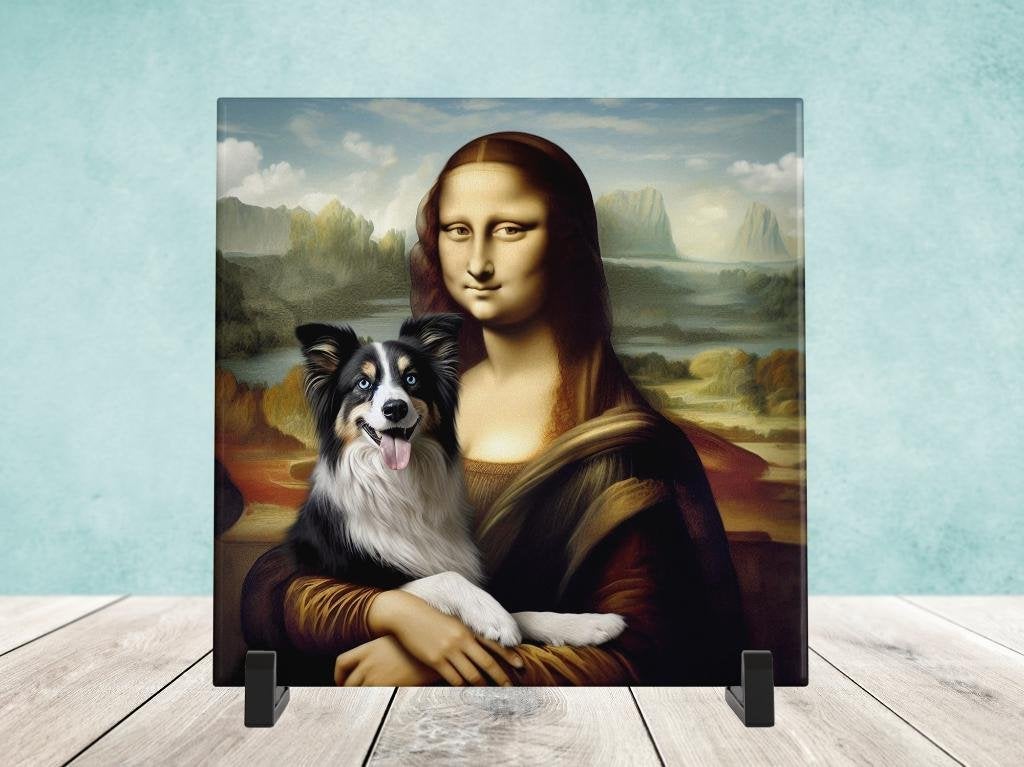 Keramische Tegel - Mona Lisa met een Border Collie, Verzenden, Nieuw