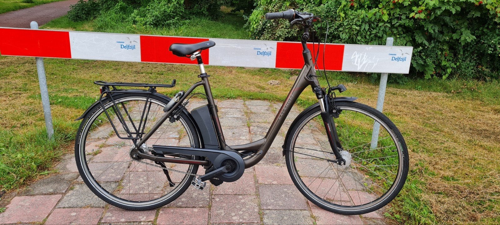 kalkhoff agattu allround elektrische damesfiets, 53 tot 56 cm, Velgrem, Versnellingen, Zo goed als nieuw