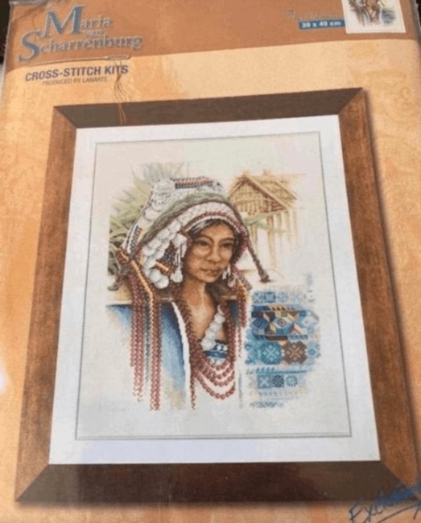 BORDUURPAKKET LANARTE M.v. SCHARRENBURG THAI WOMAN, Hobby en Vrije tijd, Borduren en Borduurmachines, Verzenden, Nieuw, Handborduren