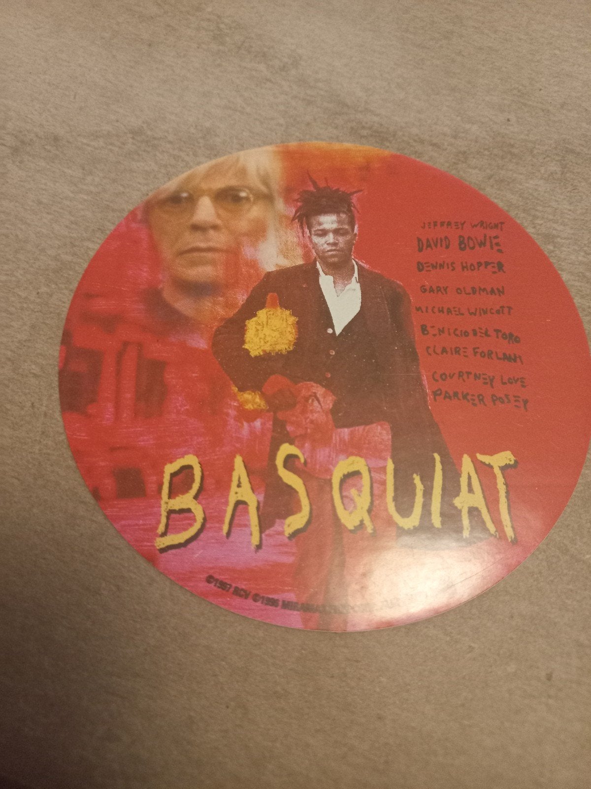 Basquiat - Film sticker met David Bowie en Gary Oldman, Ophalen of Verzenden, Gebruikt