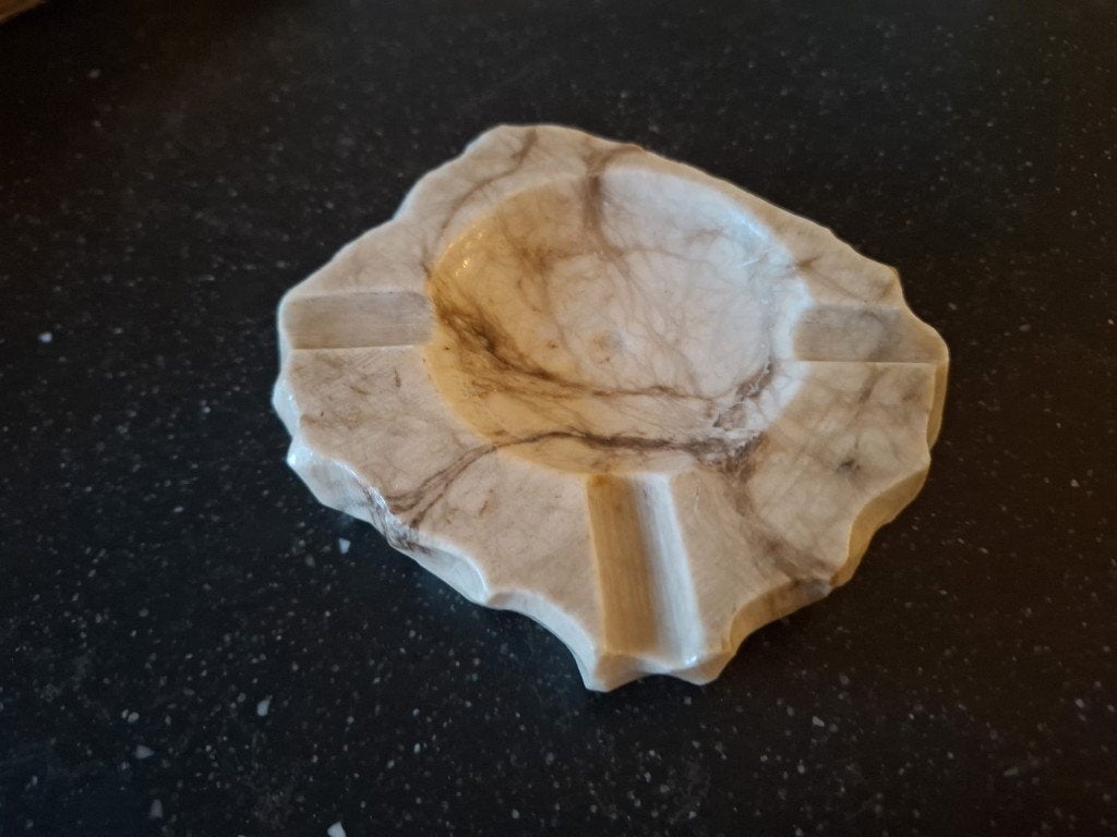Vintage rustieke mooi marmeren asbak, Ophalen of Verzenden, Gebruikt, Asbak