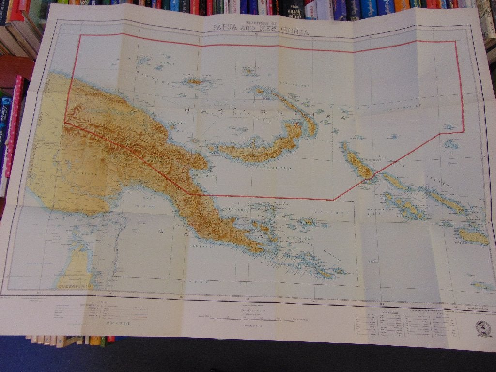topografische kaart Papua en Nieuw Guinea 1958; 70x96cm, Overige gebieden, Ophalen of Verzenden, 1800 tot 2000, Landkaart