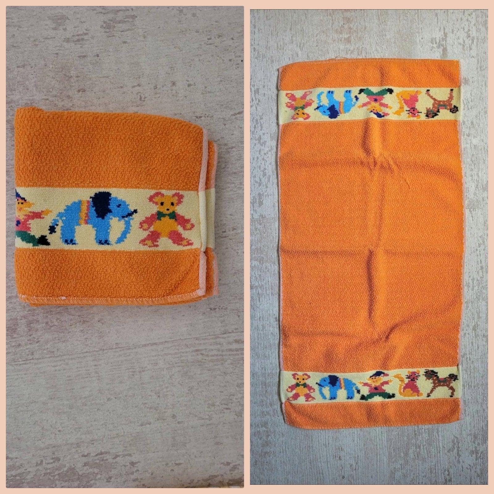 Retro oranje handdoek, Verzenden, Huis en Inrichting
