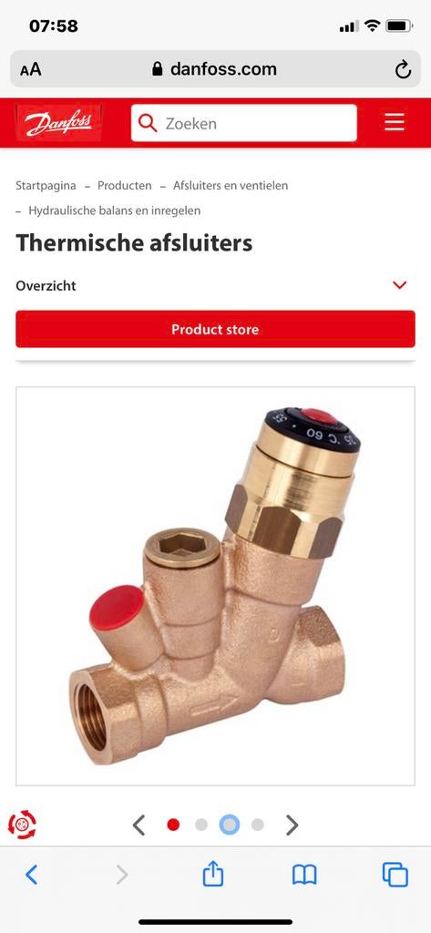 Danfoss Thermostaat afsluiter, Thermostaat, Minder dan 30 cm, Nieuw, Minder dan 60 cm