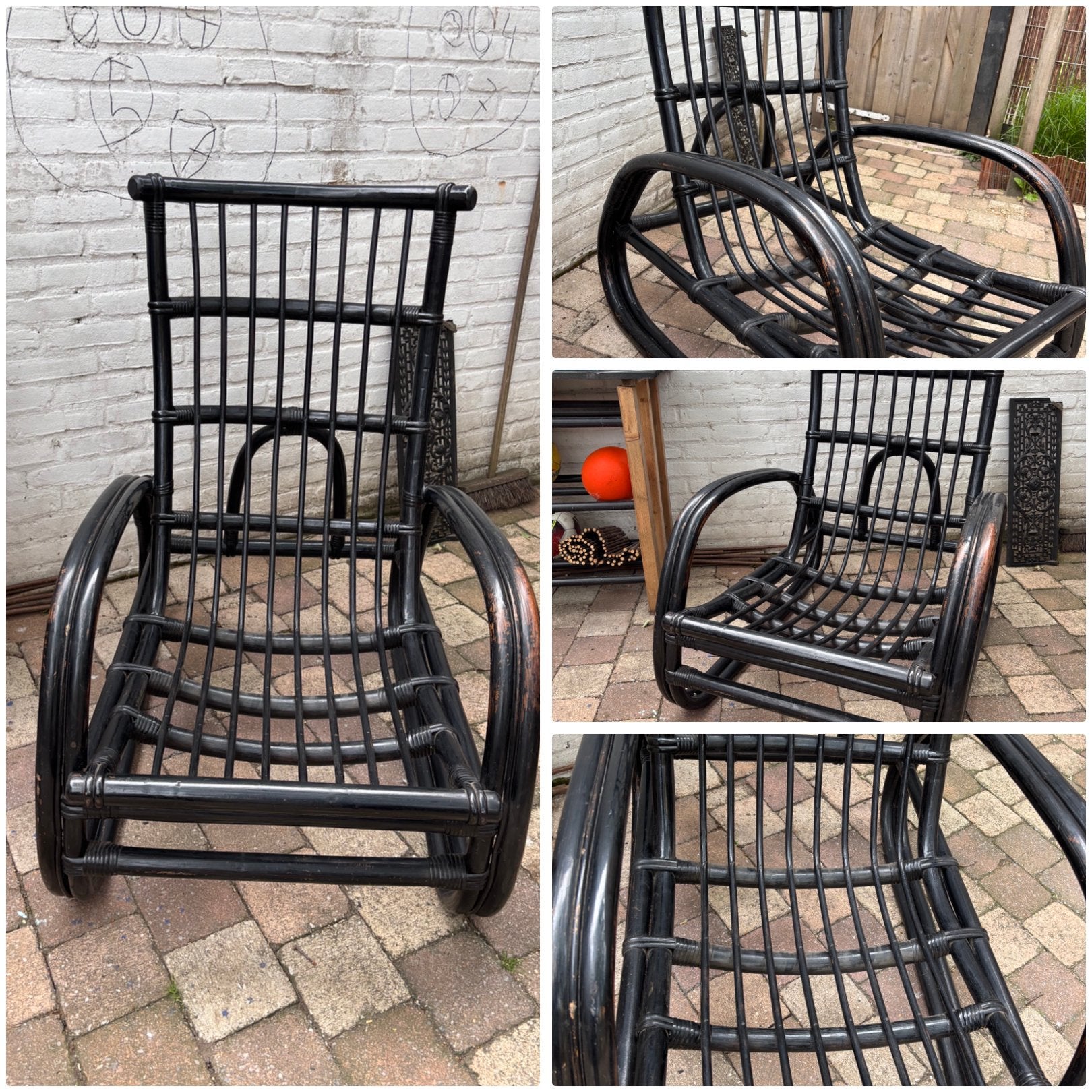 Super gave rotan stoel/ vintage, Ophalen, Zo goed als nieuw, Rotan