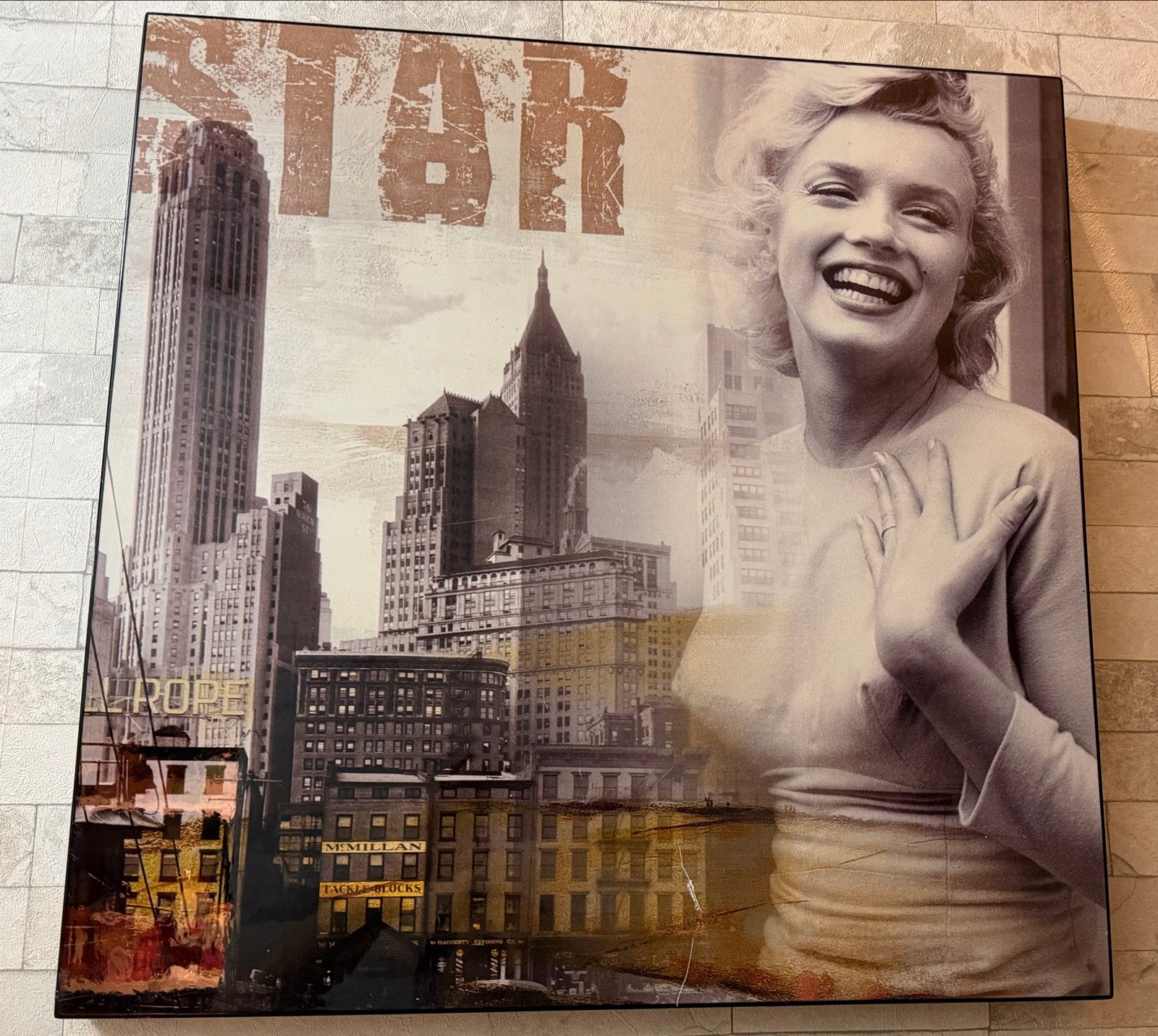 Marilyn Monroe Pop Art Schilderij - 60x60 cm, Ophalen of Verzenden, Zo goed als nieuw, Schilderij, 50 tot 75 cm
