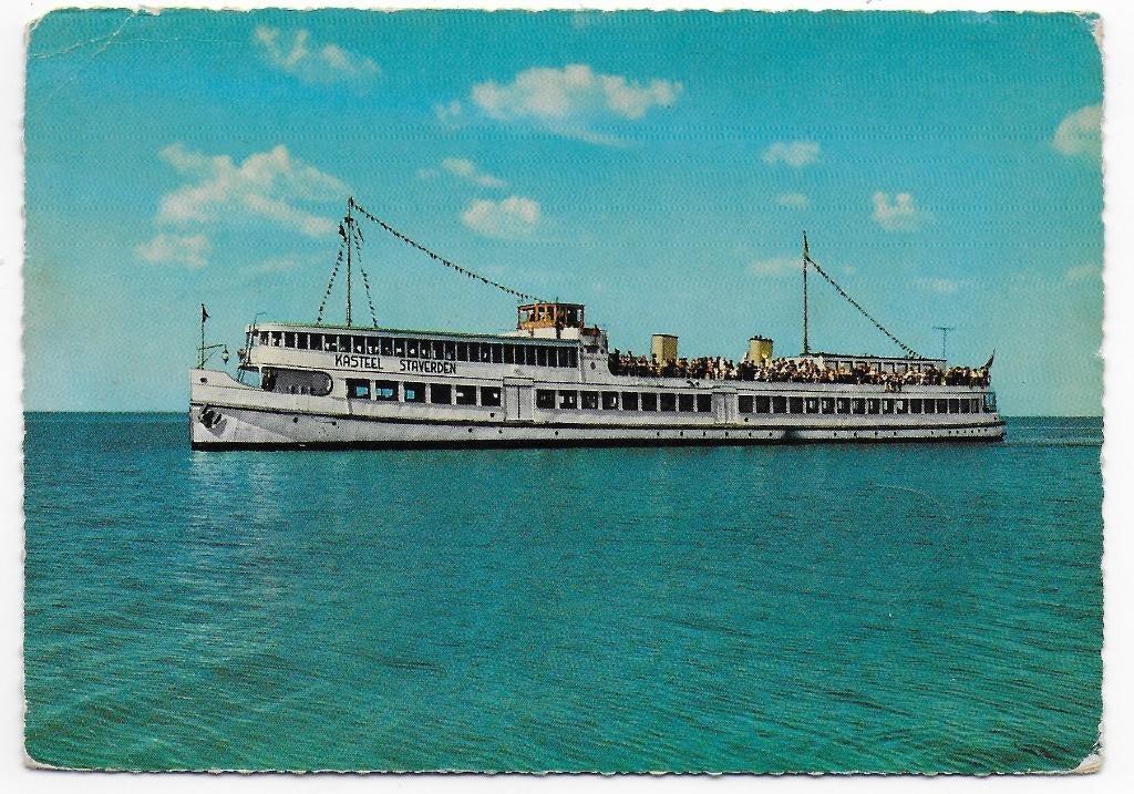 Motor Schip Kasteel Staverden gelopen Ansichtkaart (B2699), Verzenden, 1980 tot heden, Gelopen, Utrecht