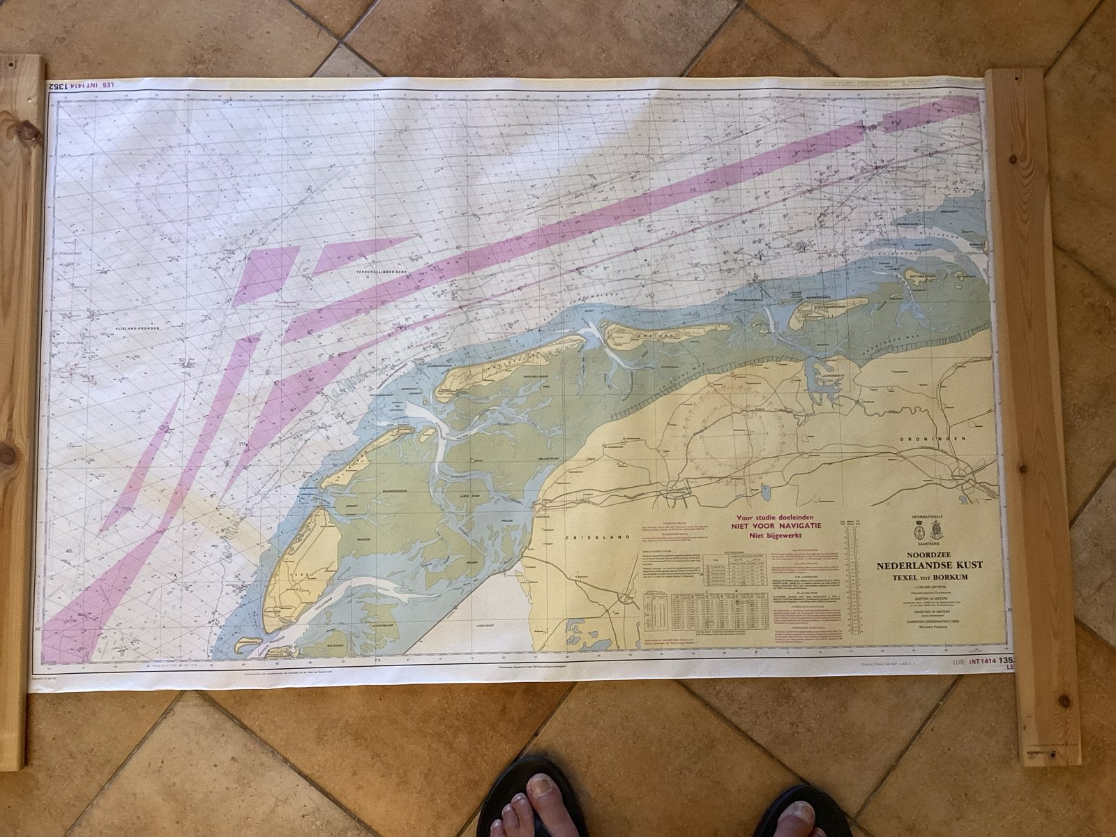 4 gedetailleerde zeekaarten Noordzee voor studiedoeleinden, Watersport en Boten, Ophalen, Zo goed als nieuw, Overige typen