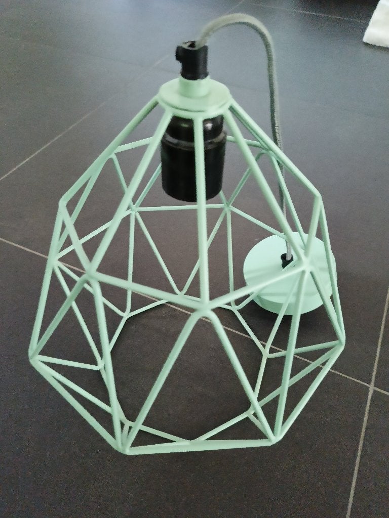 Drie hanglampen KidsDepot Wire Pink, Ophalen, E27 (groot), Zo goed als nieuw, Metaal