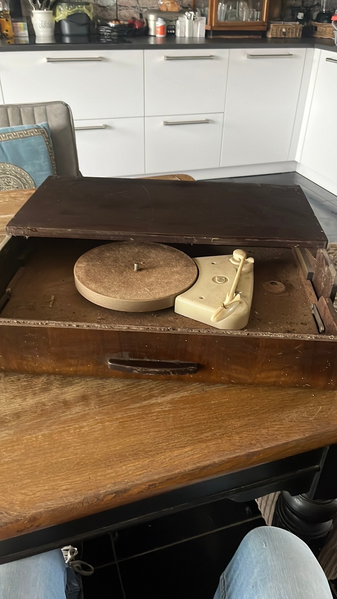 Zeldzame Philips HX303A onderzetgrammofoon (1950), Ophalen of Verzenden, Niet werkend, Platenspeler, Philips