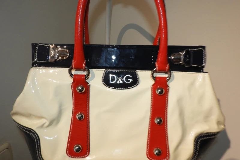Dolce & Gabbana prachtige leren tas meerdere tinten lak, Verzenden, Gebruikt, Overige kleuren, Handtas