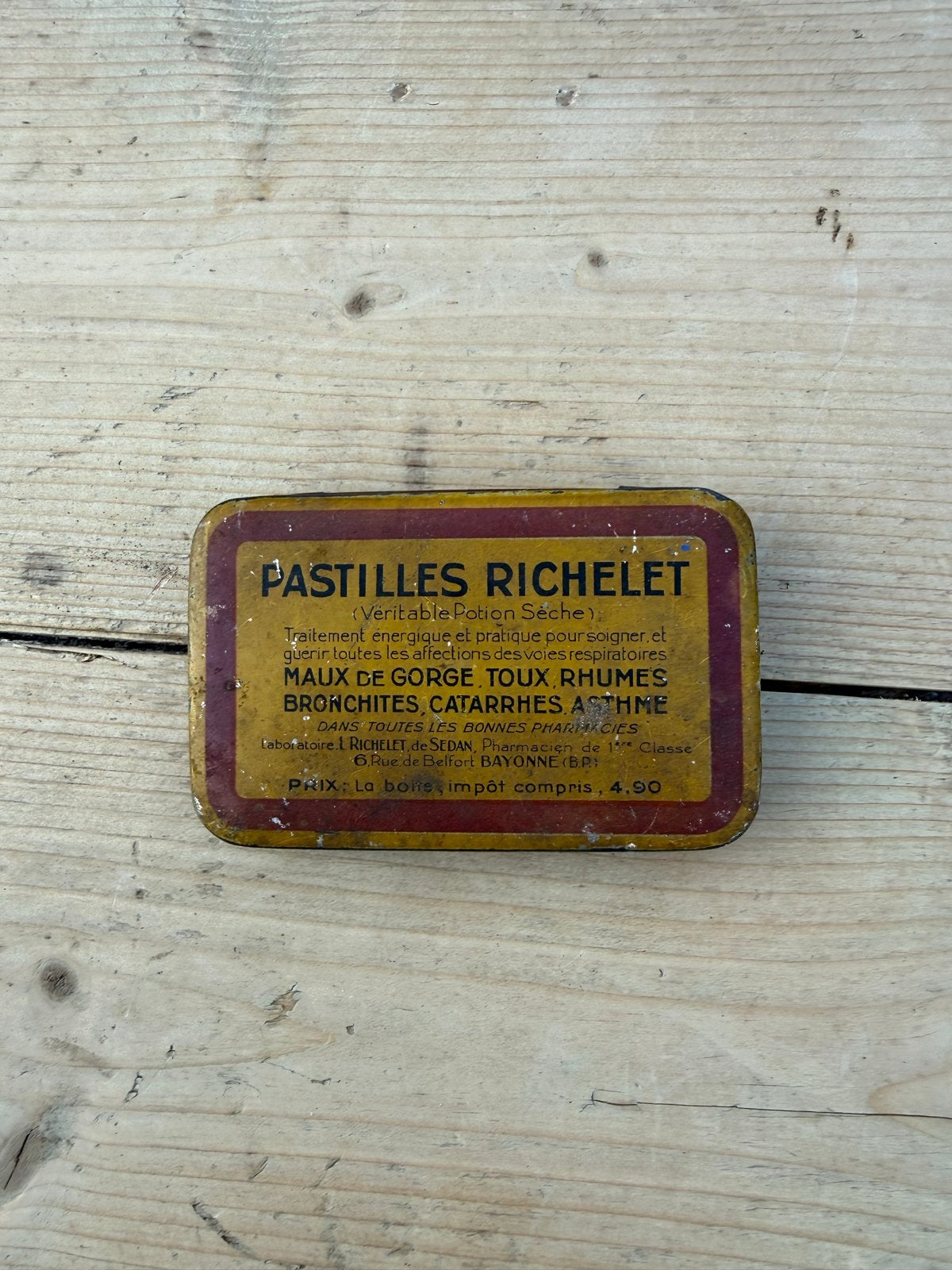Vintage Blikje Pastilles Richelet - Antiek Verzamelobject, Verzamelen, Blikken, Ophalen, Gebruikt, Overige, Overige merken