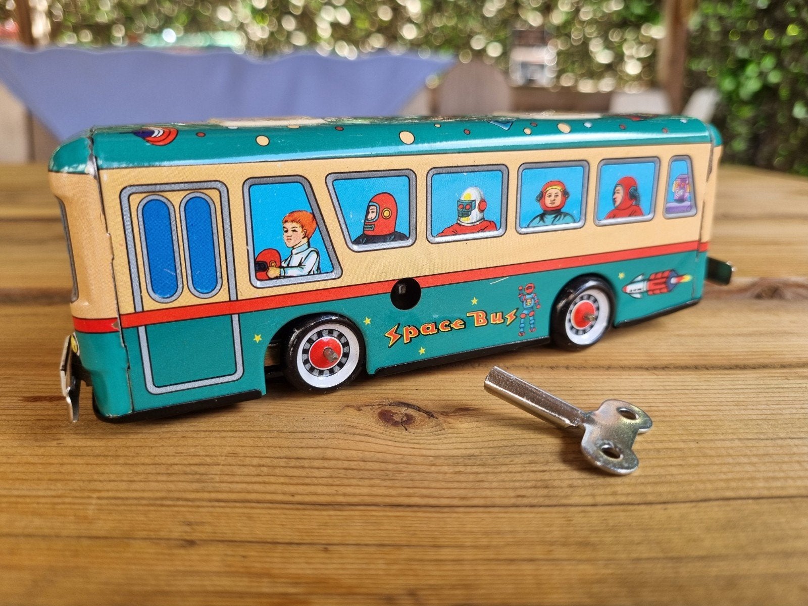 Vintage Space Bus blikken speelgoed met opwindsleutel, Ophalen of Verzenden, Zo goed als nieuw