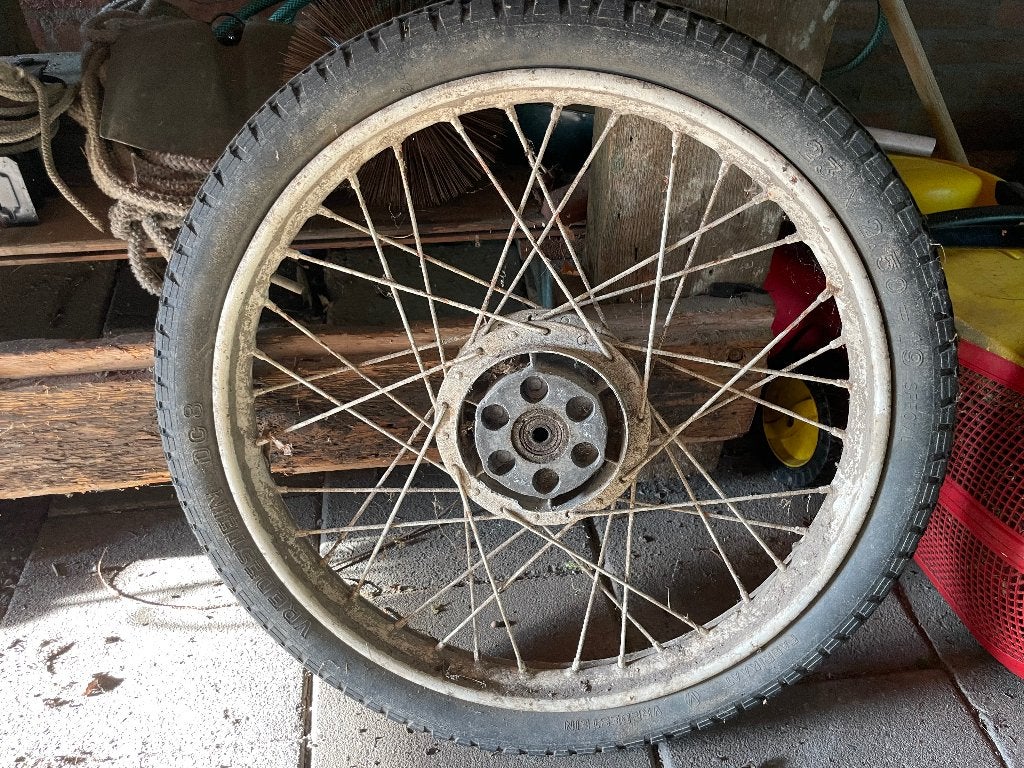 Oud Zundapp wiel met spaken en band, Ophalen, Gebruikt, Overige typen