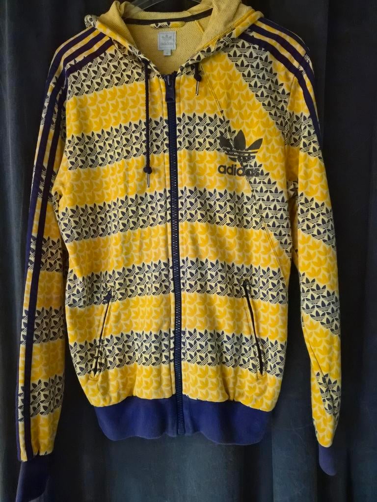 Adidas Gele Hoodie maat M met Trefoil Patroon, Ophalen of Verzenden, Gedragen