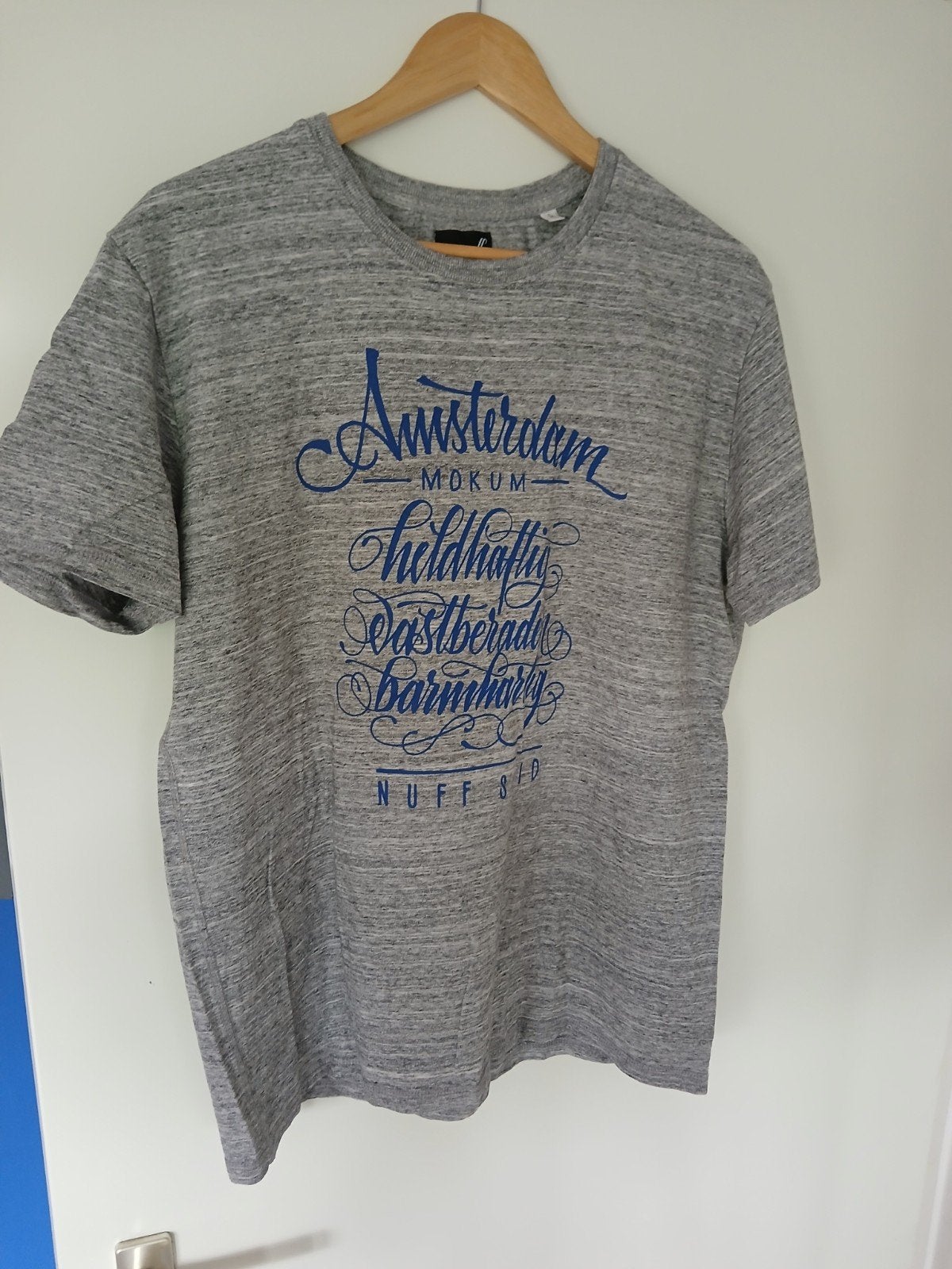 Nuff Said XXX t shirt grijs Amsterdam maat L, Maat 52/54 (L), Nuff Said XXX, Ophalen of Verzenden, Zo goed als nieuw