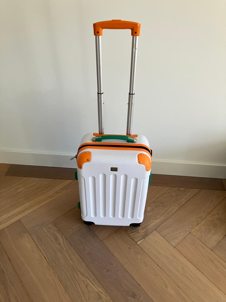 handbagage koffer met wieltjes postcodeloterij, Gebruikt, 50 tot 60 cm, Hard kunststof, Ophalen of Verzenden