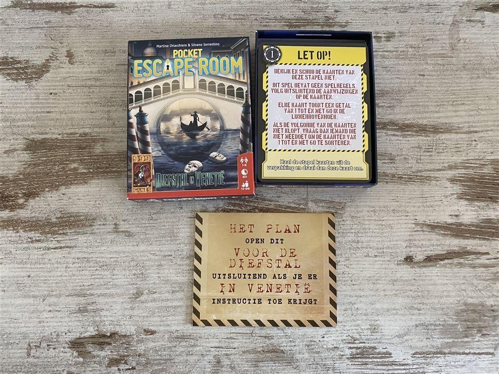 Pocket escape room diefstal in venetie 999 games [s2040], Hobby en Vrije tijd, Gezelschapsspellen | Bordspellen, Verzenden, Zo goed als nieuw