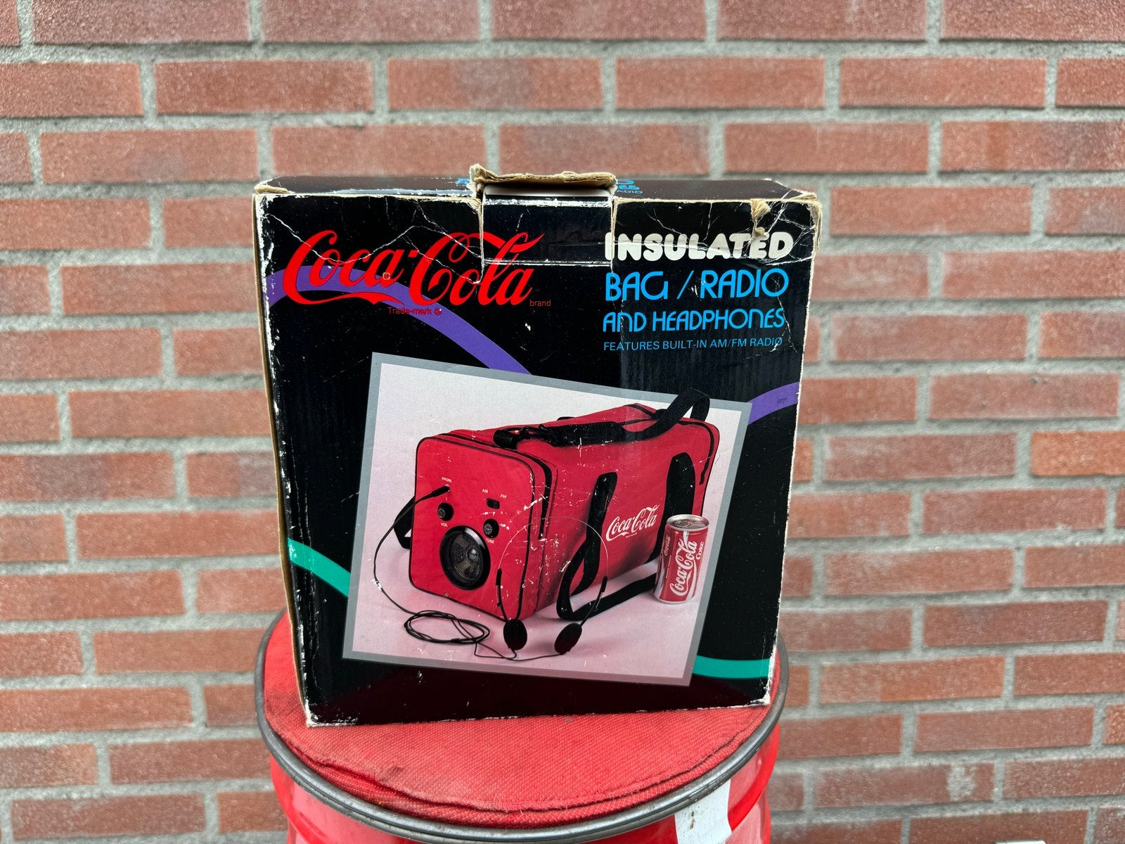 Vintage Coca-Cola Geïsoleerde Tas met Radio en Hoofdtelefoon, Ophalen of Verzenden, Gebruikt, Gebruiksvoorwerp