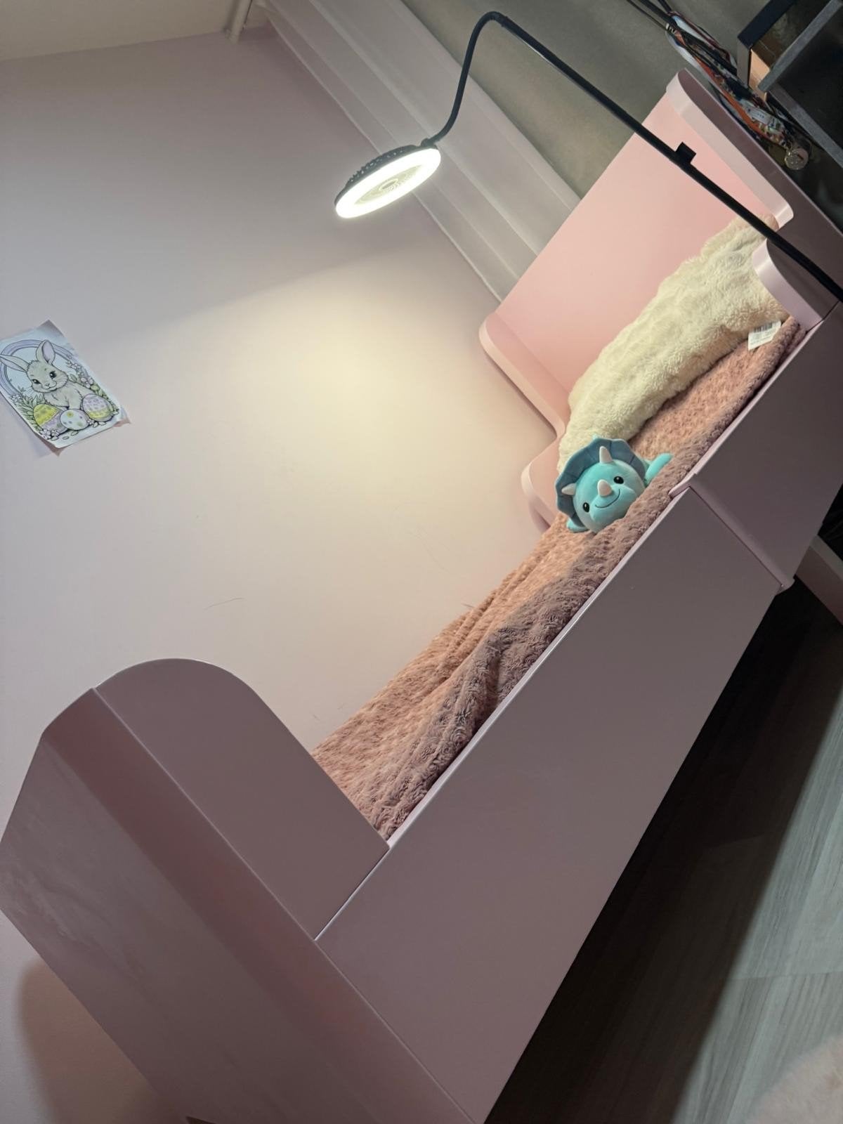 IKEA Meegroeibed BUSUNGE roze met 2 matrassen, Ophalen