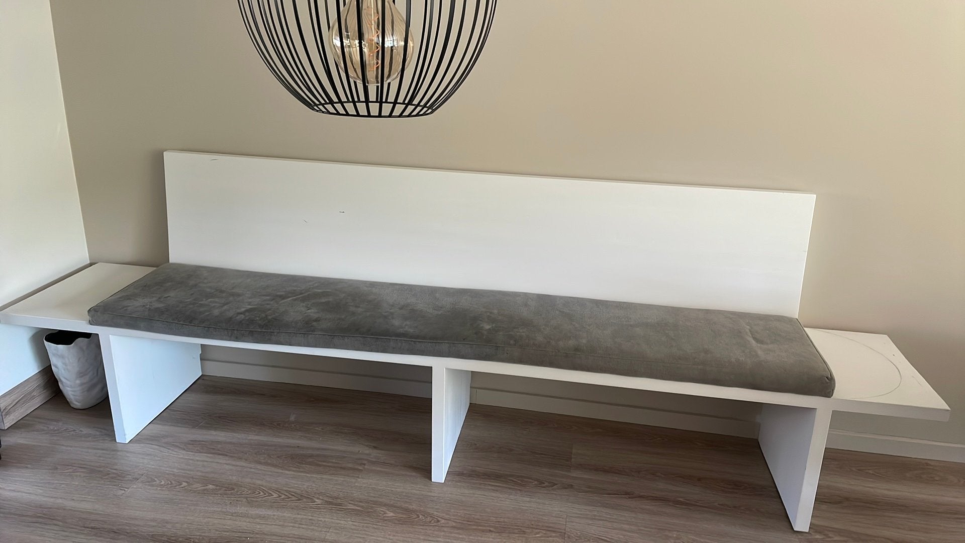 Witte eetbank ( op maat gemaakt), Ophalen, 200 cm of meer, Zo goed als nieuw, 200 cm of meer