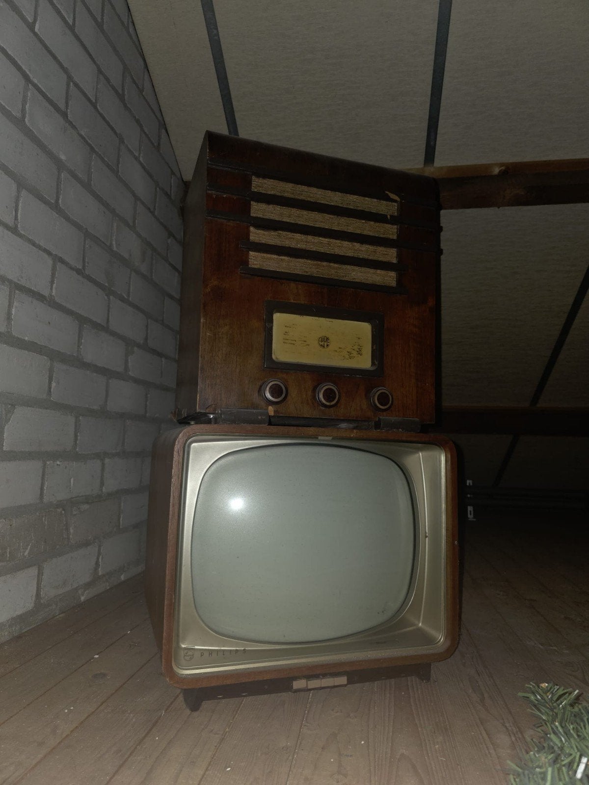 Vintage Philips TV en Radio Set - Jaren '50/'60, Ophalen of Verzenden