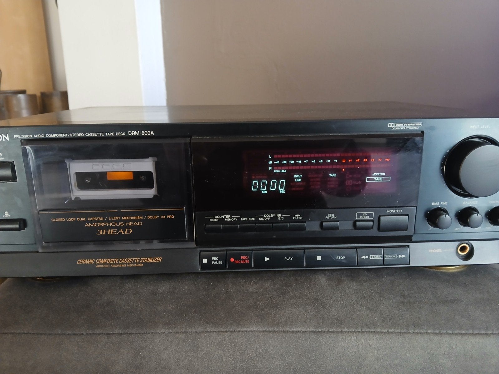 Denon DRM-800A Cassettedeck - Uitstekende Staat, Ophalen of Verzenden, Enkel, Denon, Tiptoetsen
