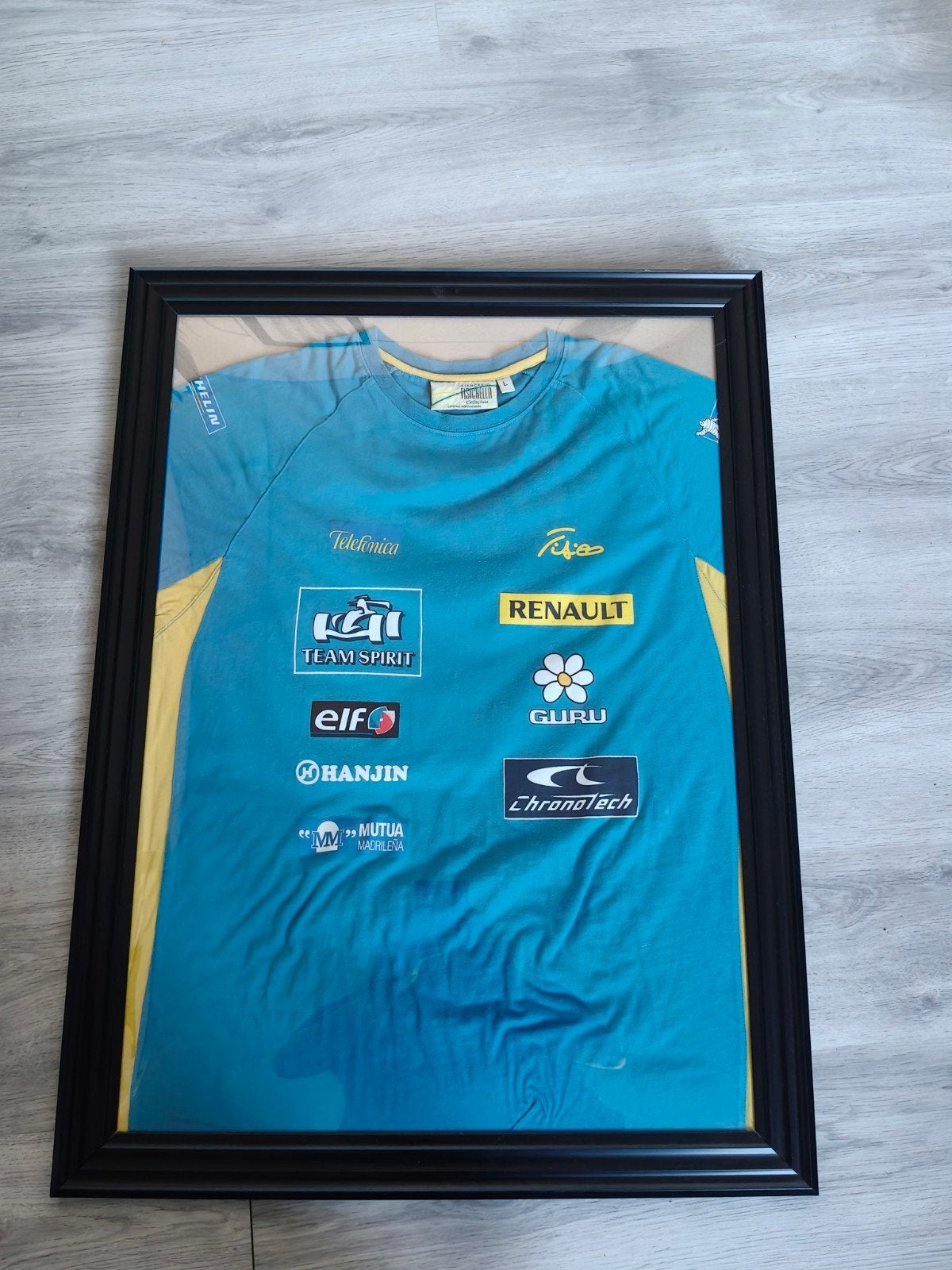 Ingelijst Renault F1 shirt - Fisichella Collection, Verzamelen, Ophalen, Zo goed als nieuw, Formule 1
