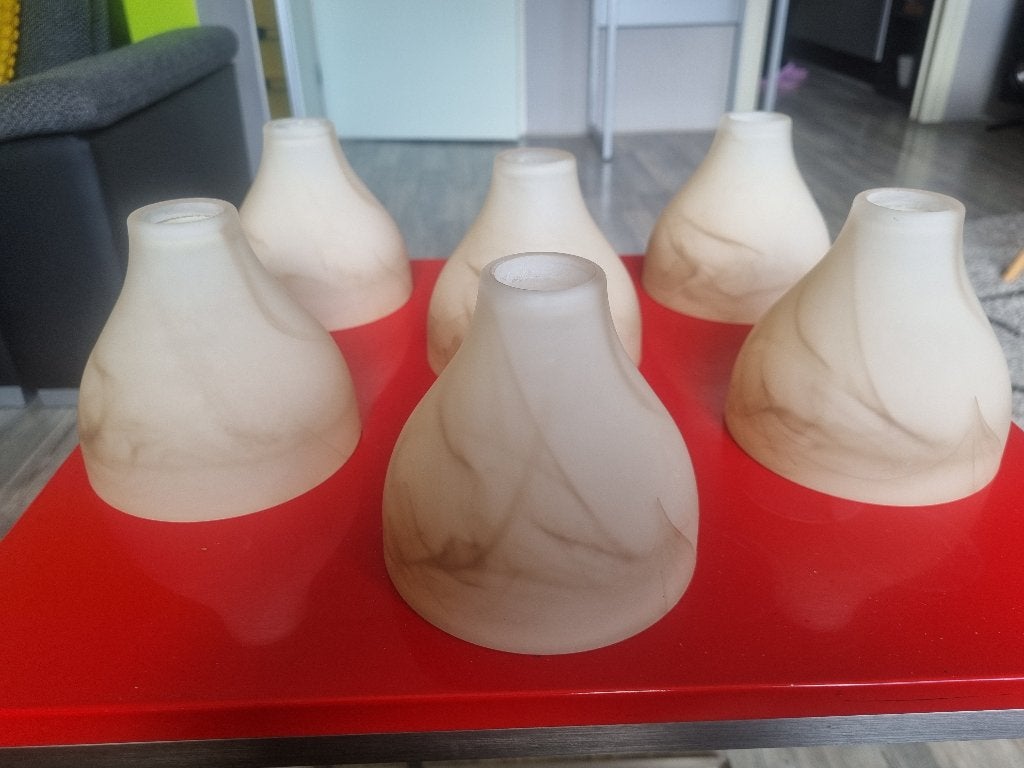 vintage glazen lampen kapjes jaren 60, Ophalen of Verzenden