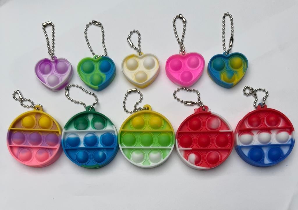 Popit Sleutelhanger Hart & Rond Fidget Toy, Verzenden, Nieuw