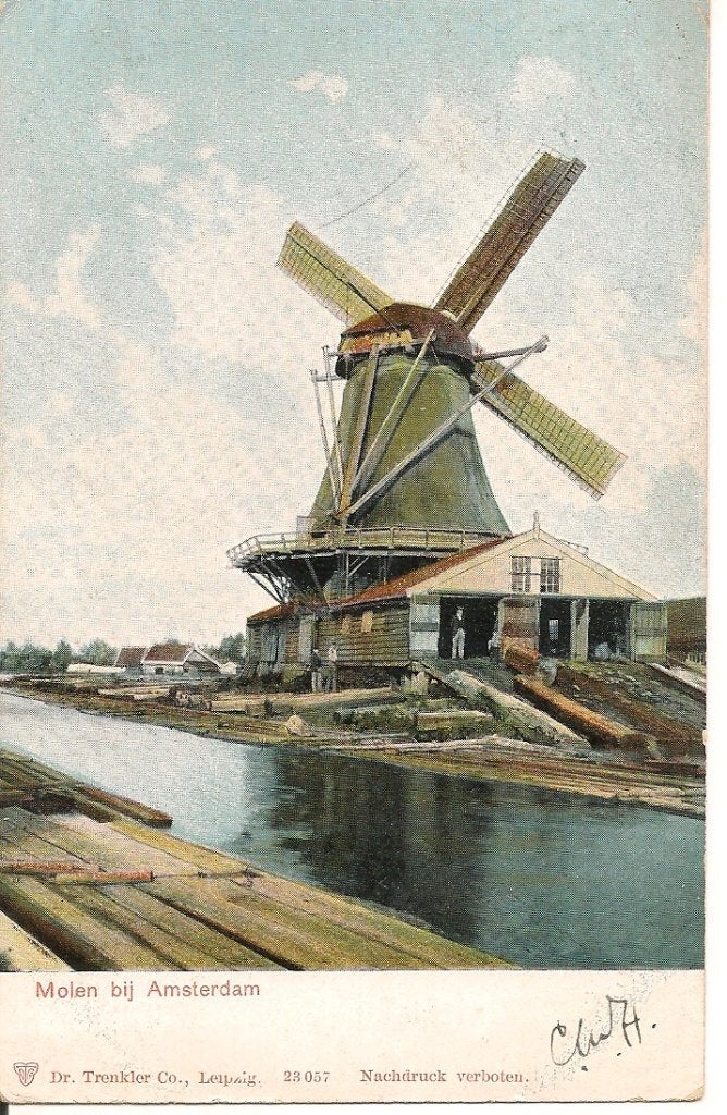 Oude ansichtkaart: Molen bij Amsterdam, Dr. Trenkler Co., Ophalen of Verzenden, Voor 1920, Gelopen, Noord-Holland