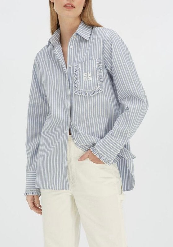 Bright Blue, Off White JoshV, Josh V gestreepte blouse in XS, Kleding | Dames, Blouses en Tunieken, Ophalen of Verzenden, Nieuw