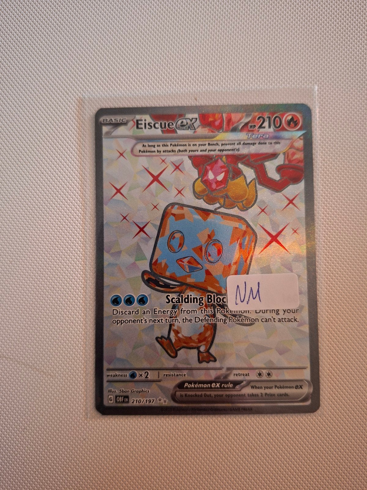 Eiscue ex 210/197 Pokémon kaart (Foil) - Obsidian flames, Ophalen of Verzenden, Zo goed als nieuw, Losse kaart, Foil