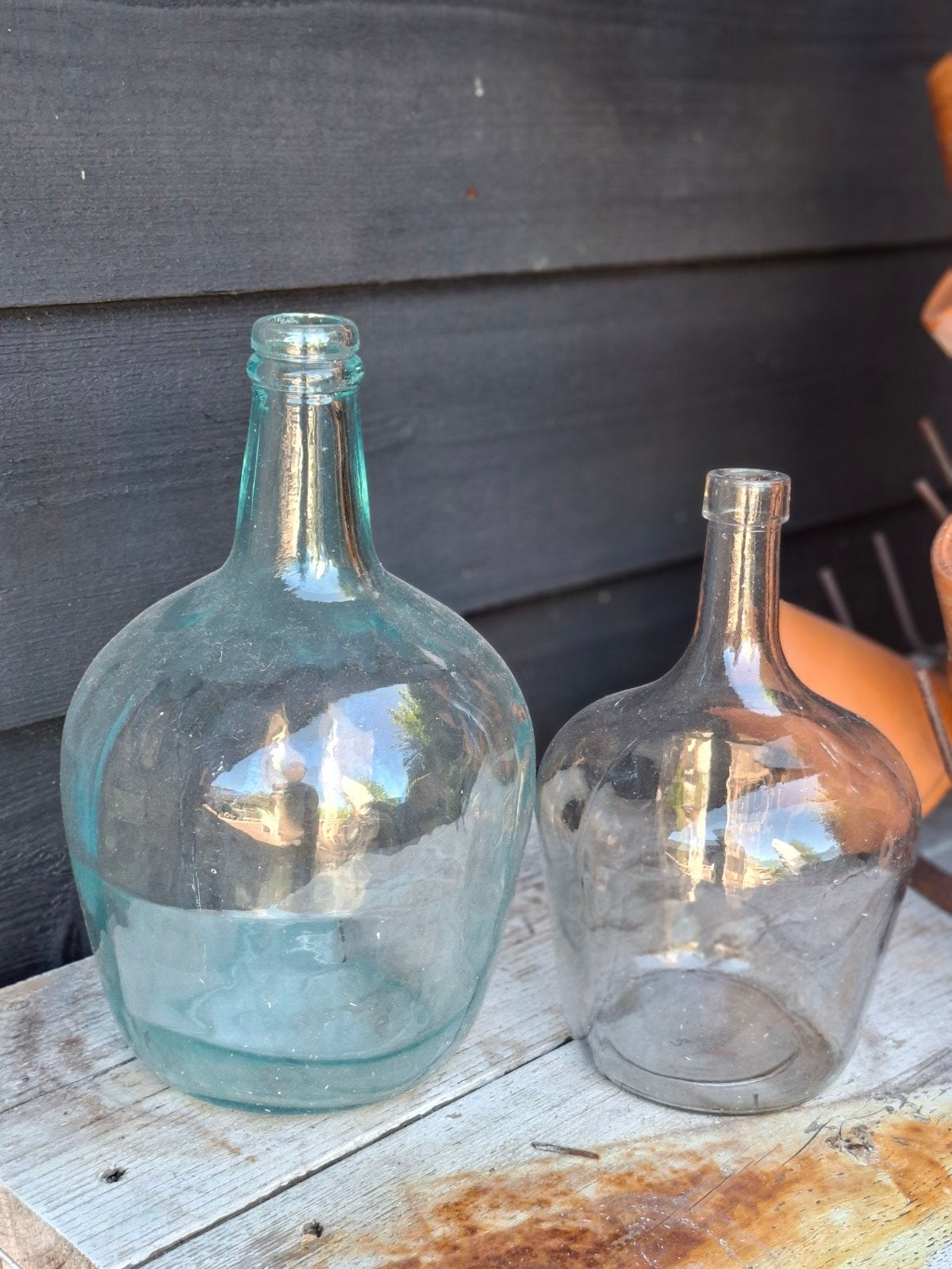 Set vintage brocante gistflessen, Ophalen