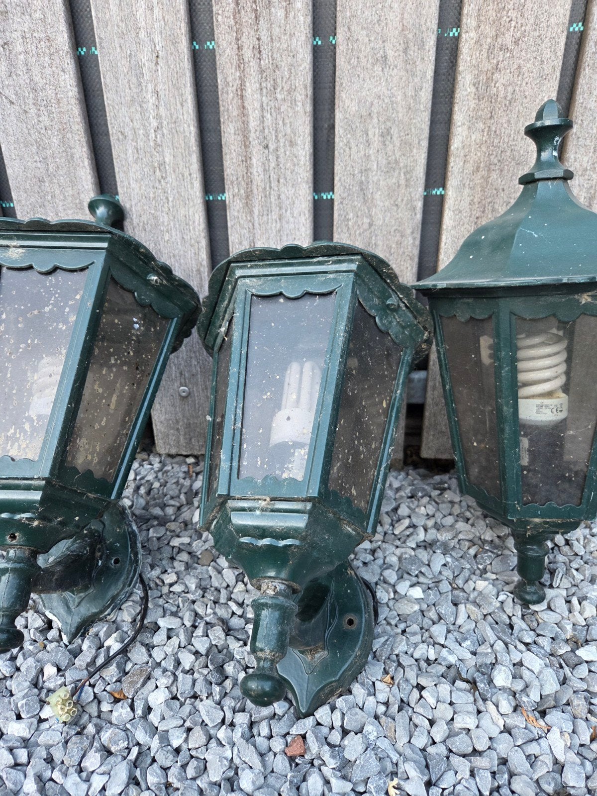 Buitenlampen gietijzer antiek  6 stuks, Tuin en Terras, Ophalen, Wandlamp, Netvoeding, 50 tot 250 watt