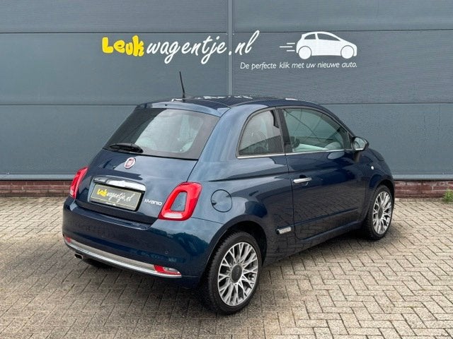 Fiat 500 1.0 Hybrid Star *carplay *climate *cruise *16 inch, Voorwielaandrijving, Gebruikt, Zwart, Leder en Stof