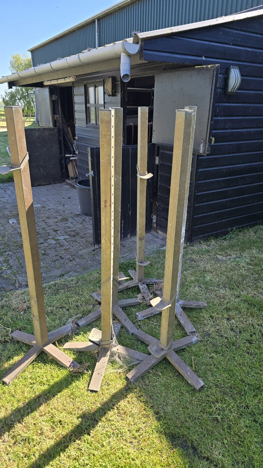 Springpalen gegalvaniseerd 4 stuks, Ophalen, Gebruikt, Springen
